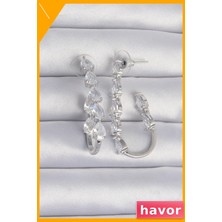 Havor Damla Zirkon Taşlı Pirinç Küpe Modelleri