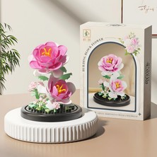 Brıcks Şakayık Yapı Blokları Çiçek Modeli Dekoratif Masaüstü Süs Koleksiyonluk 10 cm