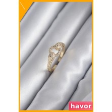 Havor Pirinç Yılan Figürlü Zirkon Taşlı Kadın Yüzüğü
