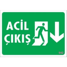 Belirtilmemiş Pvc Levha Quot;acil Çıkışquot; 17,5*25 cm