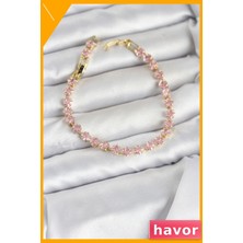 Havor Kare Zirkon Taşlı Pirinç Bileklik Kadın Aksesuar