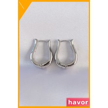 Havor Pirinç Içi Boş Gül Desenli Kadın Küpeleri