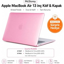 MacBook Air 13 Inç Kılıf A1369 A1466 Uyumlu Şeffaf Kristal Hard Case Sert Koruyucu Kapak Ince
