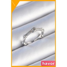 Havor Pirinç Düğüm Desenli Zirkon Taşlı Kadın Yüzüğü