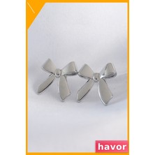 Havor Pirinç Fiyonk Tasarımı Düz Plaka Küpe