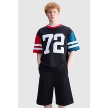 Ecko Unltd. Zıan Oversize Bisiklet Yaka Baskılı Nakışlı %100 Pamuk Erkek Siyah Tişört