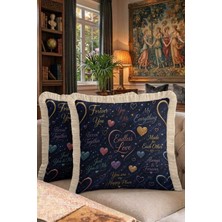 Hanna Home Saçaklı Kırlent Kılıfı Kırlent Kılıfı Kırlent Kılıfı Koltuk Takımı Aksesuarı 43X43 cm