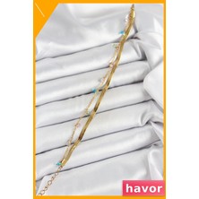 Havor Karışık Renkli Kristal Taşlı Kadın Bileklik Seti 2'li