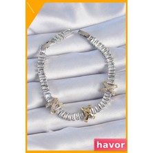 Havor Pirinç Malzemeden Yapılmış Taş Detaylı Kadın Bilekliği