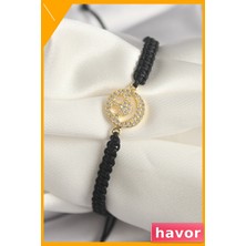 Havor Zirkon Taşlı Makrome Bileklik Pirinç Kaplama Kadın Aksesuarı