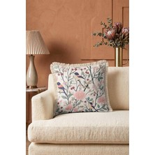 Hanna Home Saçaklı Saçaklı Kırlent Dekoratif Çiçekli Kırlent Kılıfı Yatak Odası Dekoru 43X43 cm