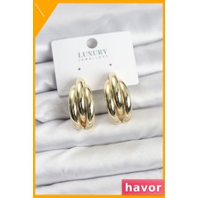 Havor Pirinç Yarım Halka Küpe Kadın Aksesuarı
