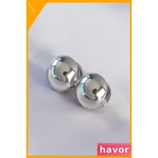 Havor Pirinç Minimal Topçuk Küpe Içi Boş Tasarım