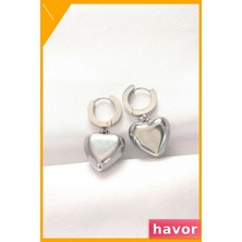 Havor Paslanmaz Çelik Kalp Tasarımlı Kadın Küpesi