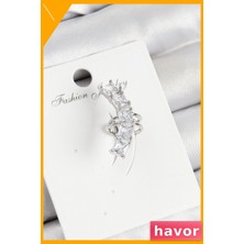 Havor Pirinç Zirkon Taşlı Sağ Kıkırdak Küpe Modelleri