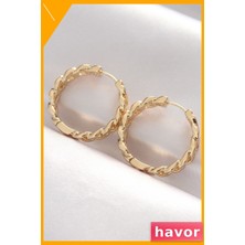 Havor Pirinç Kaplama Halka Küpe Modelleri