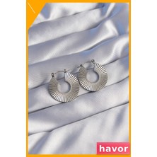 Havor Paslanmaz Çelik Oval Desenli Küpe