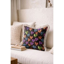 Hanna Home Dekoratif Kırlent Kılıfı Modern Geometrik Desenli Saçaklı Kırlent Kanepe Dekorasyonu 43X43 cm