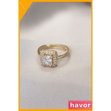 Havor Kare Kesimli Ayarlanabilir Metal Yüzük