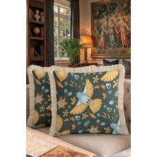 Hanna Home Saçaklı Saçaklı Kırlent Dekoratif Kırlent Kılıfı Oturma Odası Kırlenti 43X43 cm
