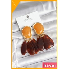 Havor Pirinç Kaplama Klasik Tasarım Kadın Küpeleri