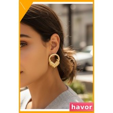 Havor Vintage Sarmal Tasarım Pirinç Kadın Küpe