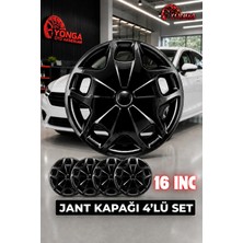 Yonga Oto Aksesuar Ford Transit Custom 16 Inç Kırılmaz Jant Kapağı 4 Adet Piano Black + 4 Amblem + 8 Cırt Kelepçe