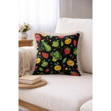 Hanna Home Saçaklı Kırlent Kılıfı Dekoratif Hayvan Desenli Kırlent Kılıfı Yatak Odası Dekoru 43X43 cm
