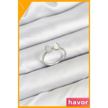 Havor Ayarlanabilir Pirinç Yüzük Fiyonk Tasarım Kadın Aksesuarı