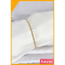 Havor Burgu Desenli Kadın Bilekliği Altın Renk Kaplama