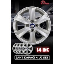 YONGA OTO AKSESUAR Hyundai Era 14 Inç Jant Kapağı 4'lü Set Gümüş + 4 Amblem