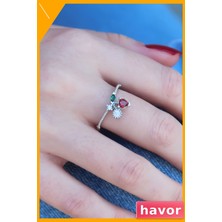 Havor Zirkon Taşlı Kadın Yüzüğü Ayarlanabilir Parmağa Uyumlu