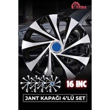 Yonga Oto Aksesuar Nissan Qashqai 16 Inç Kırılmaz Jant Kapağı 4 Adet Siyah Gümüş + 4 Amblem + 8 Cırt Kelepçe