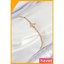 Havor Zirkon Taşlı Arı Desenli Kadın Bilekliği
