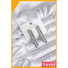 Havor Zirkon Taşlı Kadın Küpe Su Yolu Tasarımı