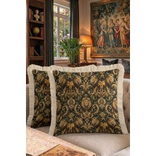 Hanna Home Kırlent Kılıfı Aslan Figürlü Hayvan Desenli Saçaklı Kırlent Kılıfı Saçaklı Kırlent Yatak Odası Dekoru 43X43 cm