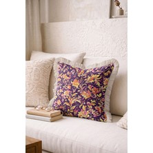 Hanna Home Çiçek Desenli Dekoratif Kırlent Kılıfı Yastık Kılıfı Yatak Odası Dekoru 43X43 cm