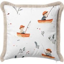 Hanna Home Dekoratif Kırlent Kılıfı Kırlent Kılıfı Çocuk Temalı Hayvan Desenli Kırlent Kılıfı Koltuk Takımı Aksesuarı 43X43 cm