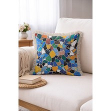 Hanna Home Saçaklı Kırlent Kılıfı Modern Geometrik Desenli Salon Koltuk Yastığı Saçaklı Saçaklı Kırlent 43X43 cm
