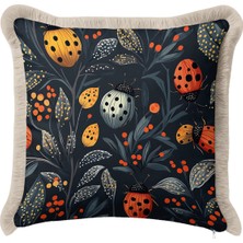 Hanna Home Saçaklı Kırlent Kılıfı Dekoratif Hayvan Desenli Yastık Kılıfı Yatak Odası Dekoru 43X43 cm