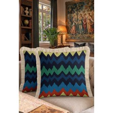Hanna Home Saçaklı Yastık Kılıfı Kırlent Kılıfı Saç Örgü Desenli Dekoratif Yastık Kılıfı Koltuk Takımı Aksesuarı 43X43 cm