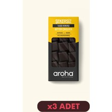 Aroha %100 Kakao Şekersiz Bitter Çikolata 240 gr 3'lü Paket Yoğun Kakao Lezzeti
