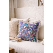 Hanna Home Saçaklı Kırlent Kılıfı Geometrik Salon Koltuk Yastığı Saçaklı Yastık Kılıfı 43X43 cm