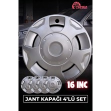 YONGA OTO AKSESUAR Ford Transit 16 Inç Kırılmaz Jant Kapağı 4 Adet Gümüş + 4 Amblem + 8 Cırt Kelepçe
