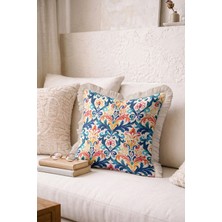 Hanna Home Saçaklı Yastık Kılıfı Tropikal Çiçek Desenli Kırlent Kılıfı Koltuk Takımı Aksesuarı 43X43 cm