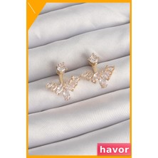 Havor V Kesim Zirkon Taşlı Pirinç Küpe Modelleri