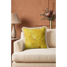 Hanna Home Mermer Desenli Dekoratif Yastık Kılıfı Yastık Kılıfı Ev Dekorasyonu 43X43 cm Saçaklı