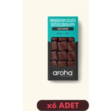 Aroha %50 Kakao Vegan Hindistan Cevizi Sütlü Çikolata 6'lı Paket (80 g x 6 Adet)