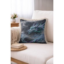 Hanna Home Dekoratif Hayvan Desenli Dekoratif Yastık Kılıfı Saçaklı Kırlent Salon Koltuk Yastığı 43X43 cm