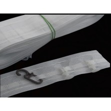 Kezban Tekstil 10 Metre Devamlı Büzgü Perde Ekstraforu 3 mm Aksesuar Beyaz Renk Yüksek Kalite